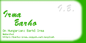 irma barho business card
